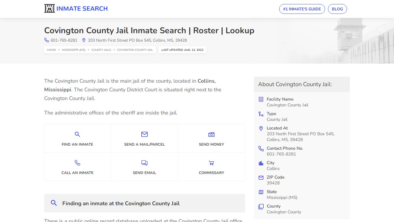 Covington County Jail Inmate Search | Roster | Lookup